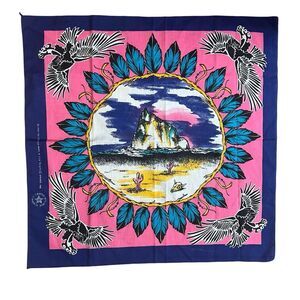 Vintage New Springs Industries Hawk Indian Desert Rock Bandana Pocket Square